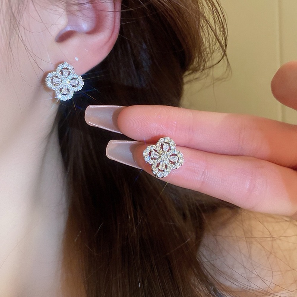 Silver Dazzling Drop Earrings - image 4